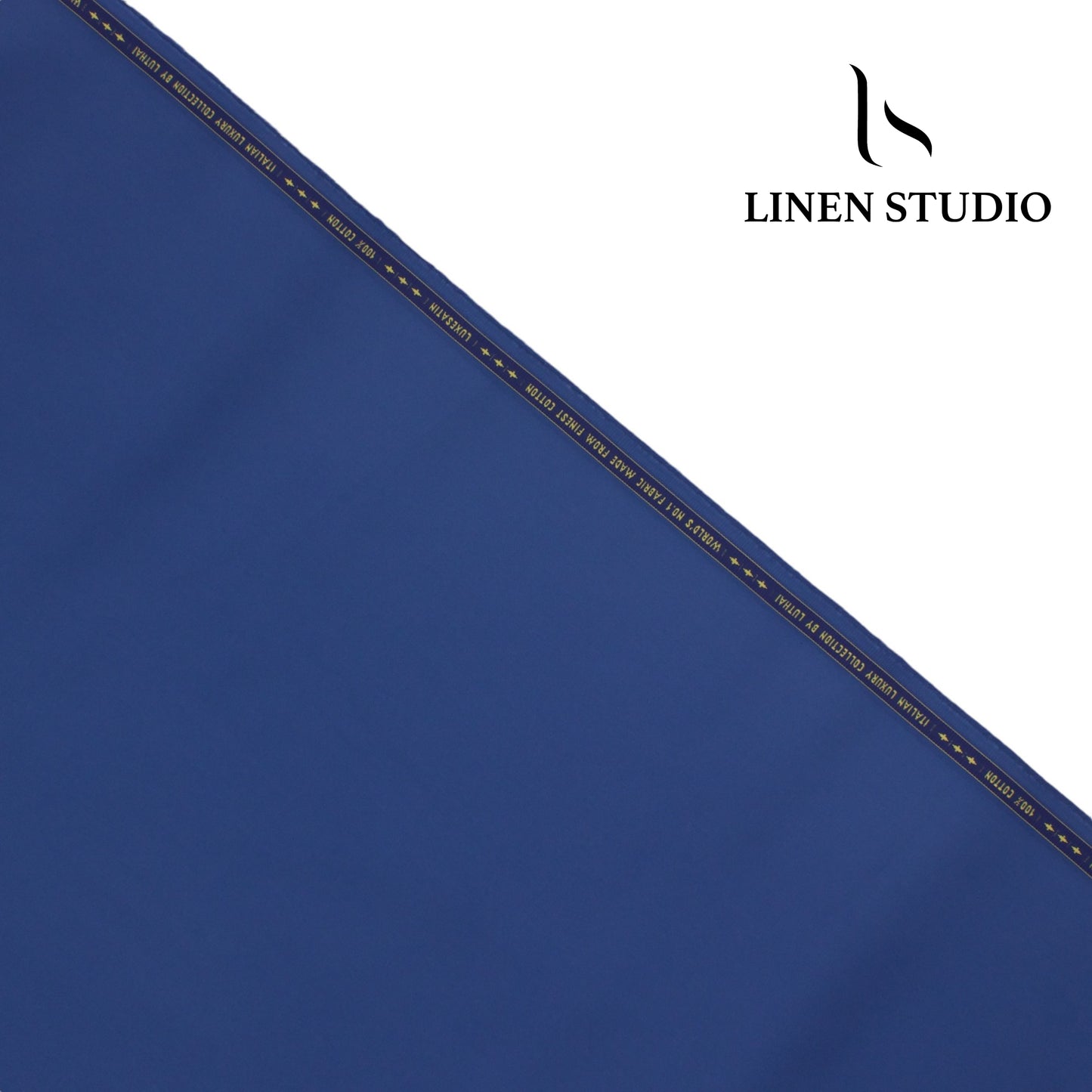 Luthai Luxesatin  100% Cotton Satin Shirting  - Metallic Blue