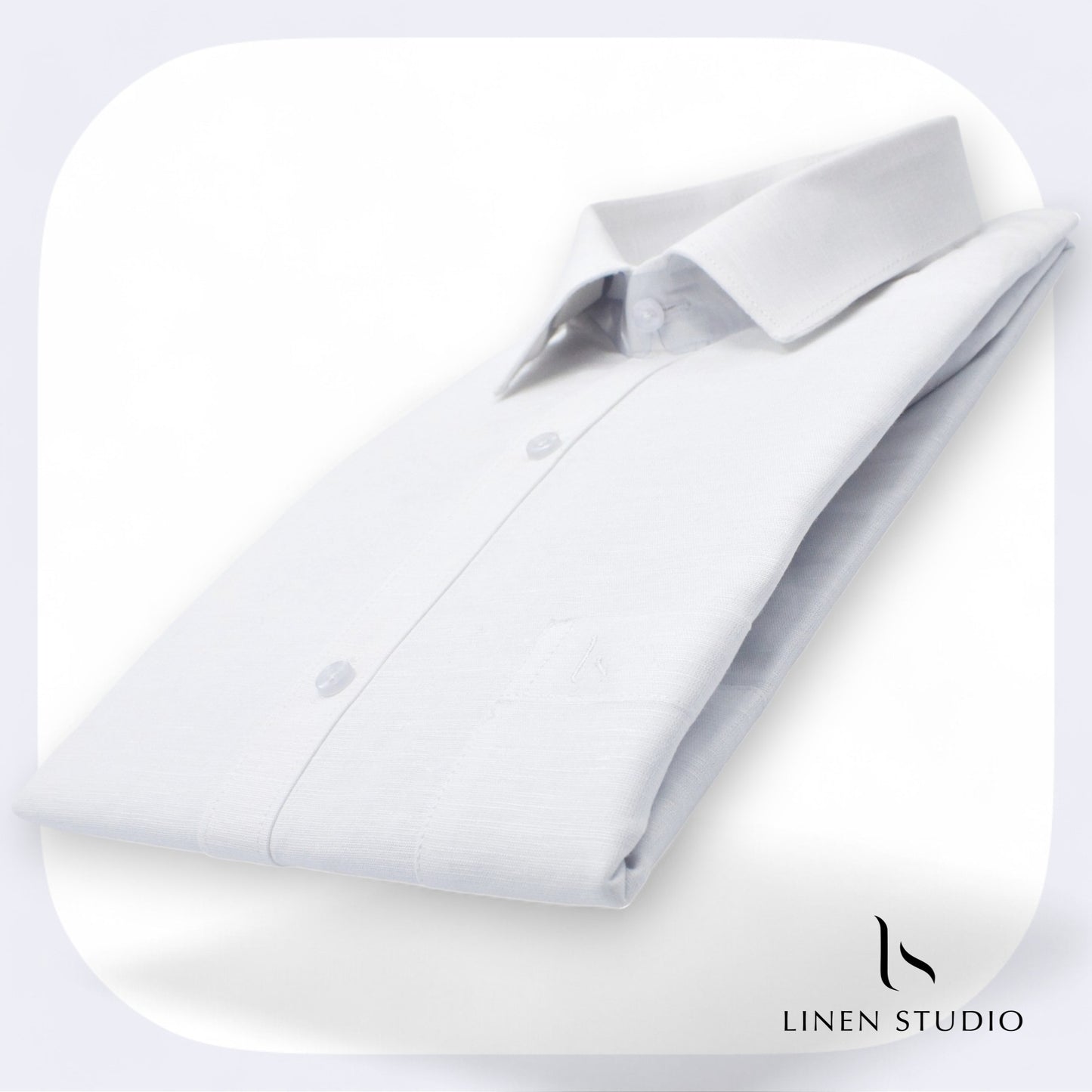 65/35 White Linen Cotton White Readymade Shirt