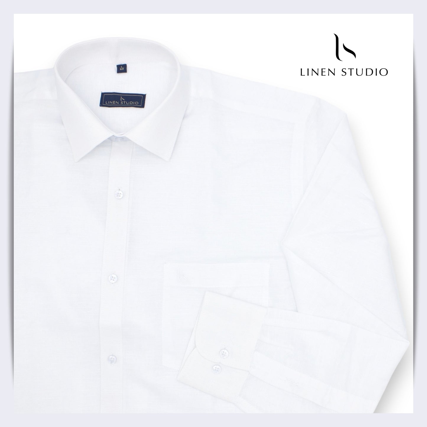 65/35 White Linen Cotton White Readymade Shirt