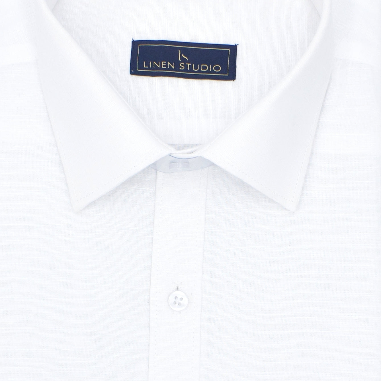 65/35 White Linen Cotton White Readymade Shirt