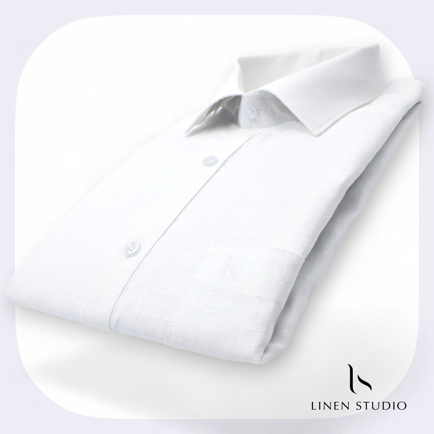 70 Lea White Readymade Pure Linen Shirt