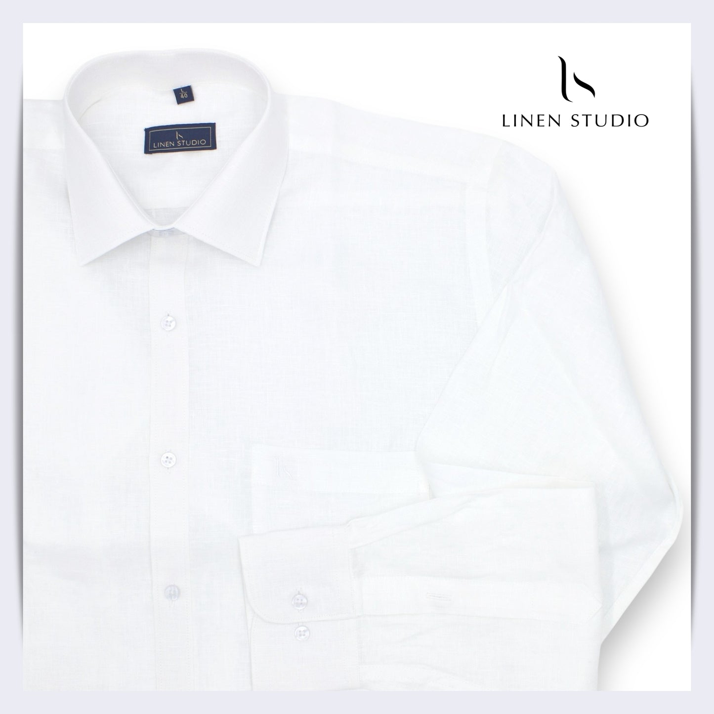 70 Lea White Readymade Pure Linen Shirt