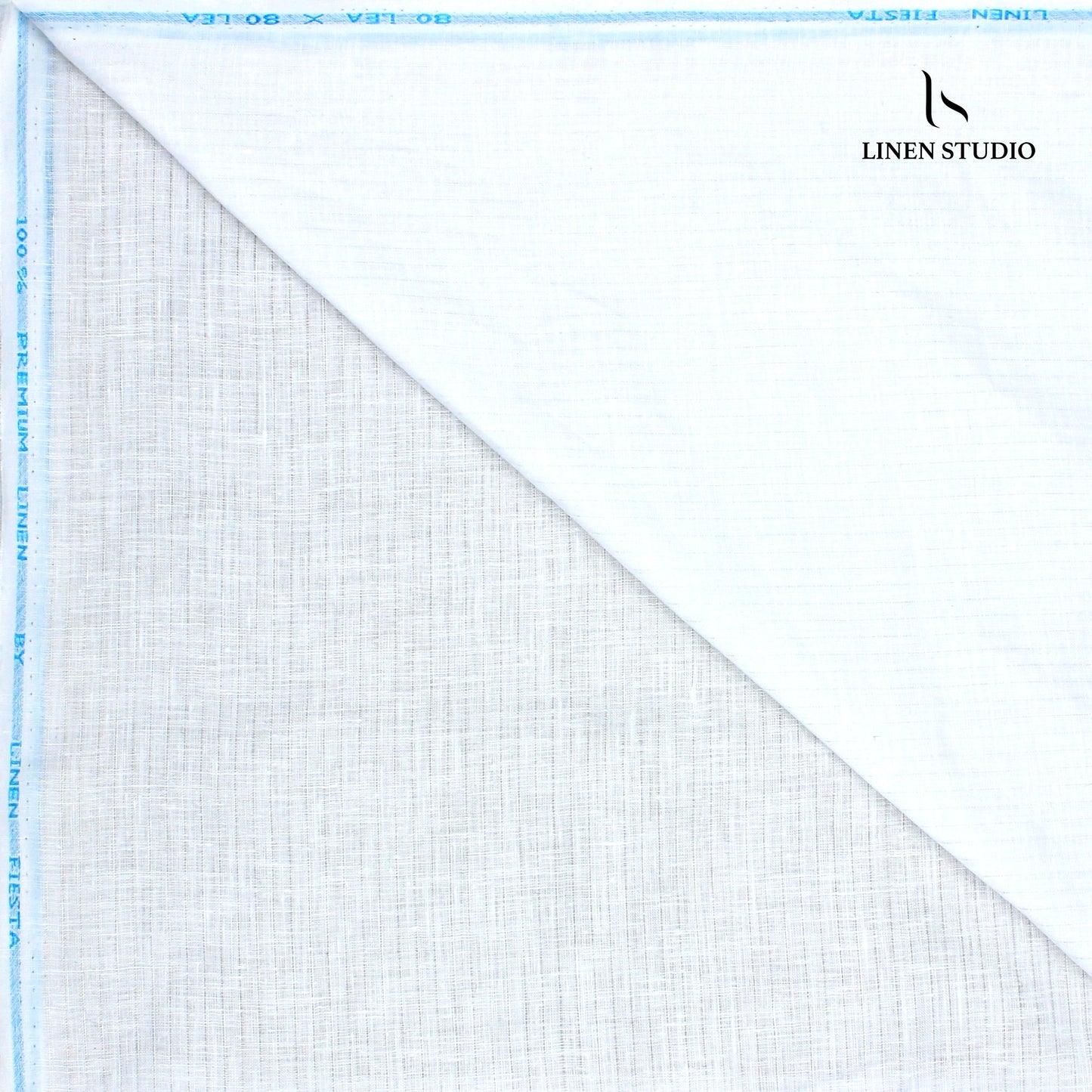 Linen Fiesta 80 Lea Self Stripe Shirting - White (zoom in)