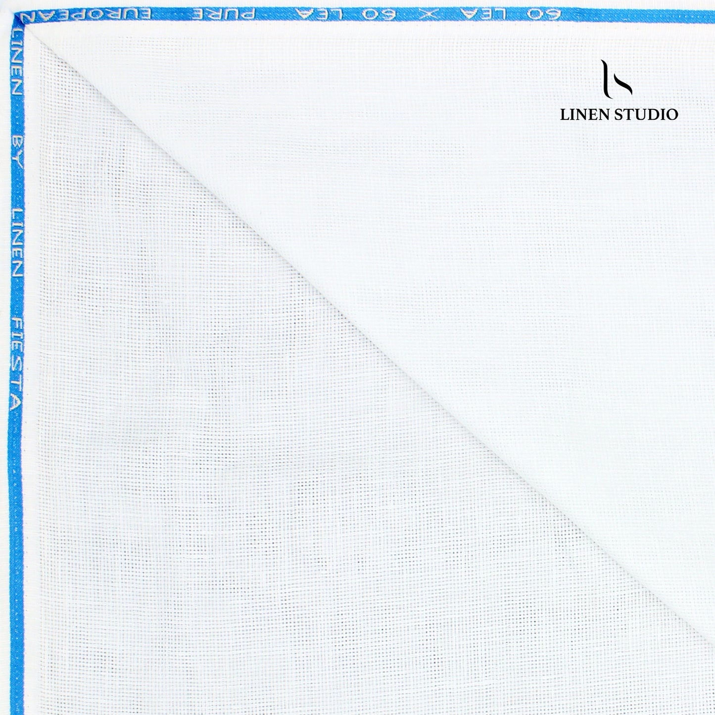 Linen Fiesta 60 Lea Netted Shirting - White (zoom in)