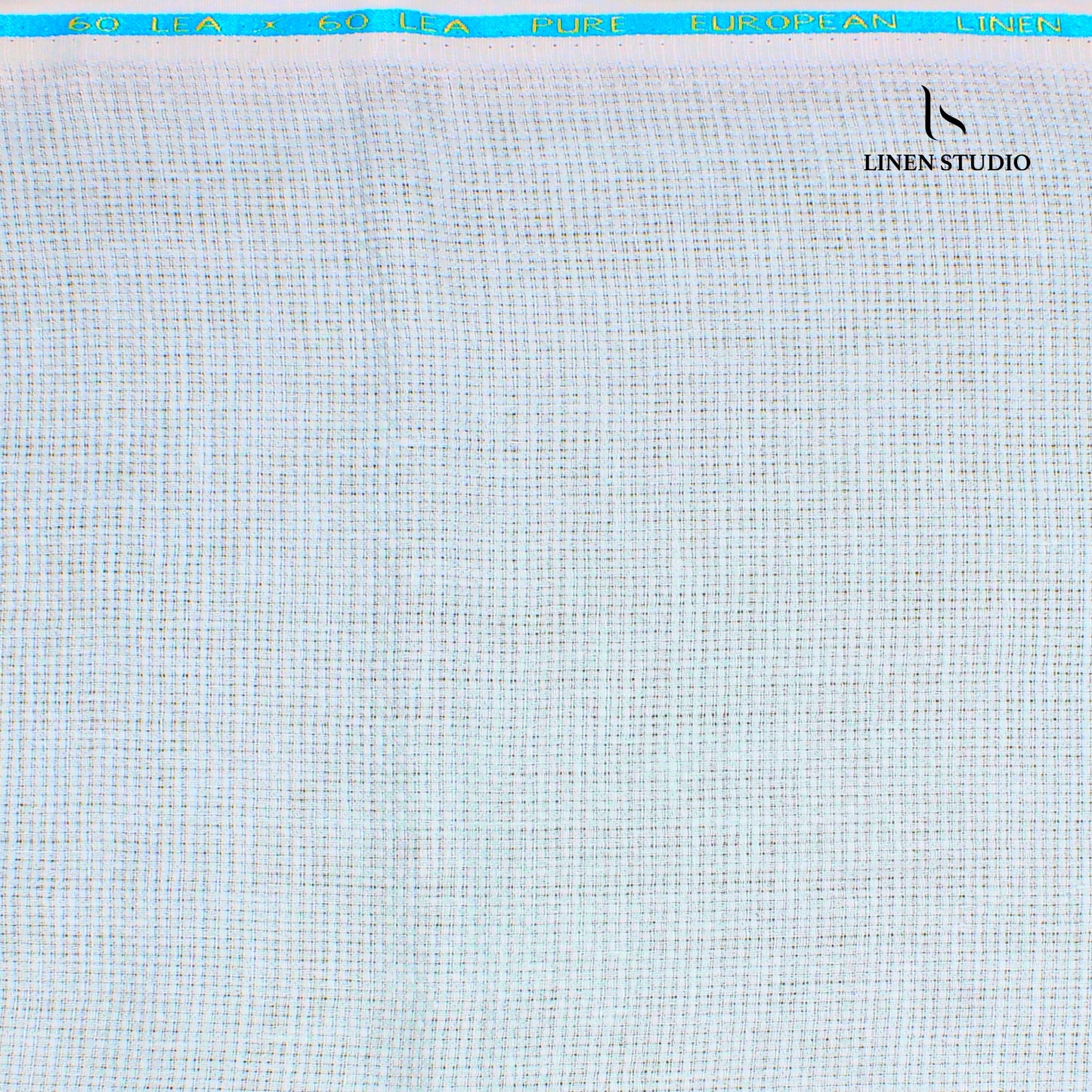 Linen Fiesta 60 Lea Self Netted Shirting - White (zoom in)