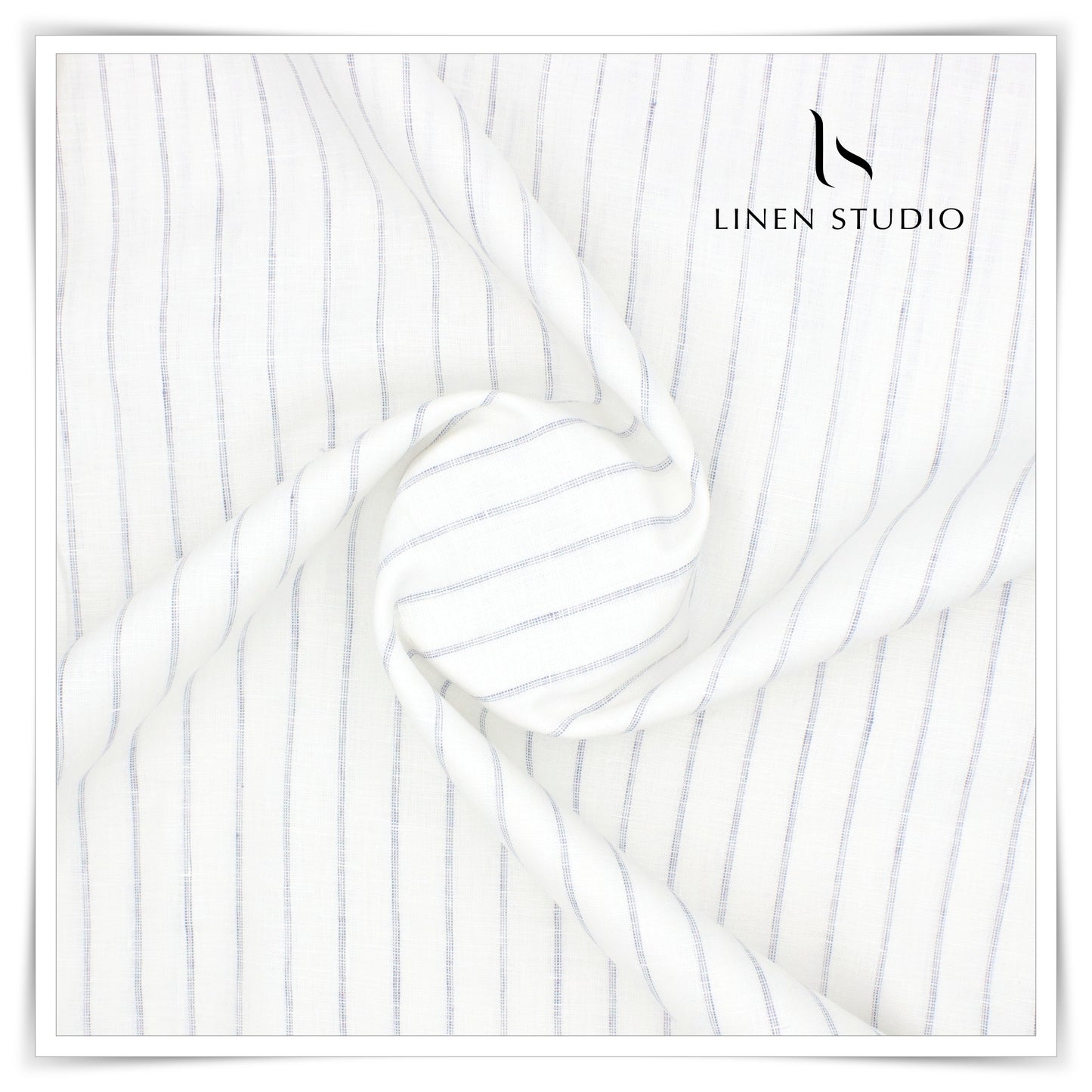 60 Lea Pure European Linen - White Stripes