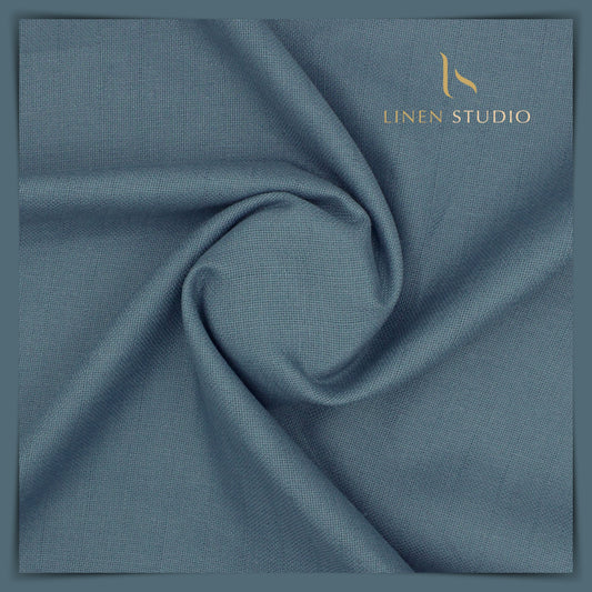 Burgoyne Netted with Self Stripe - Yale Blue (Zoom in) - Linen Studio