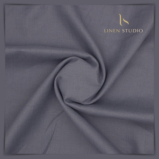 Burgoyne Netted with Self Stripe - Rhino Grey (Zoom in) - Linen Studio