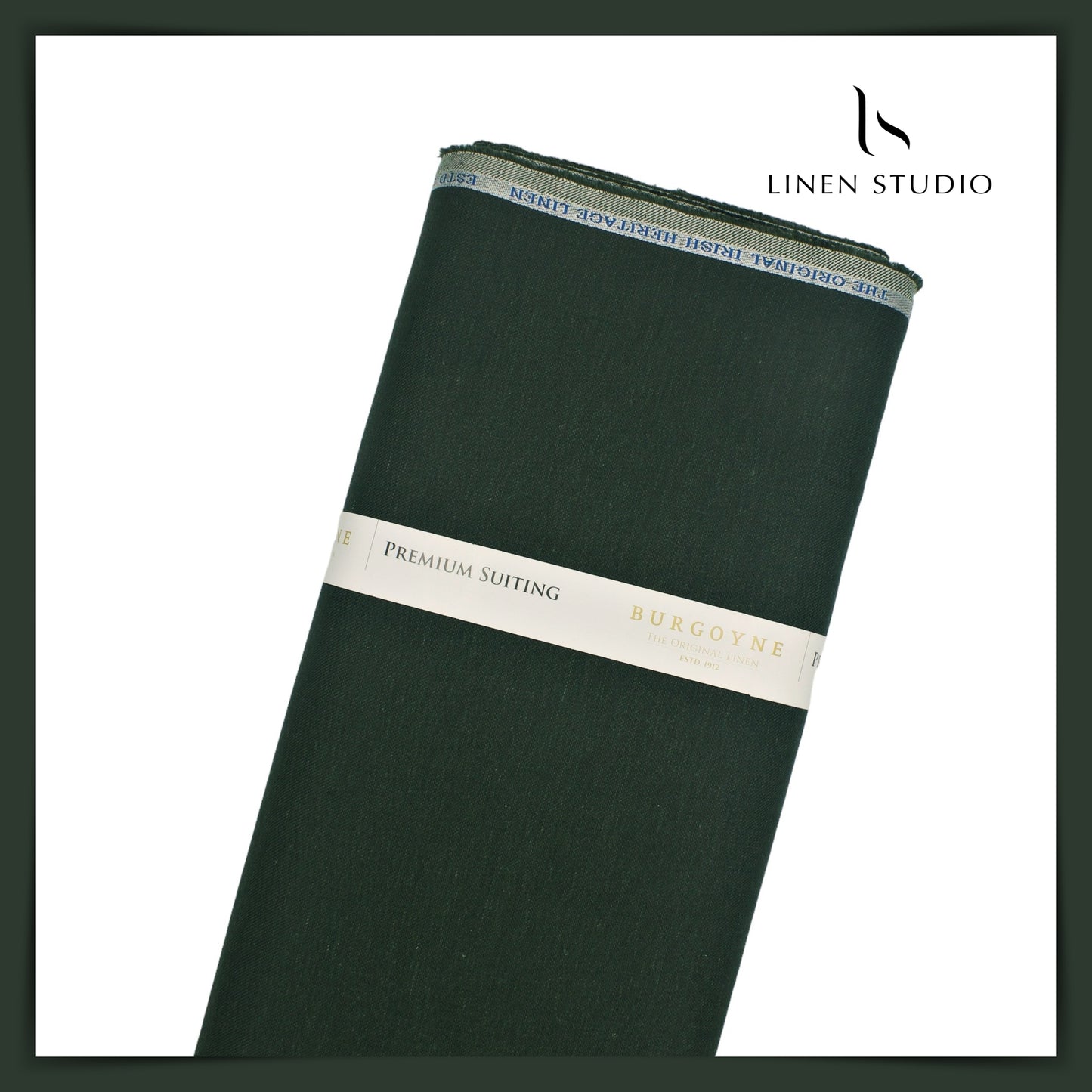 Burgoyne Pure Linen Plain Suiting - Green