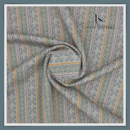 Linen Cotton Printed Shirting - 03