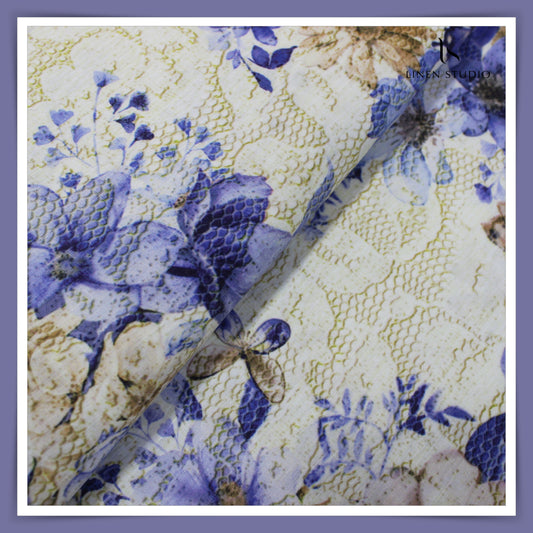 Pure Linen with Silk - Digital Print Floral