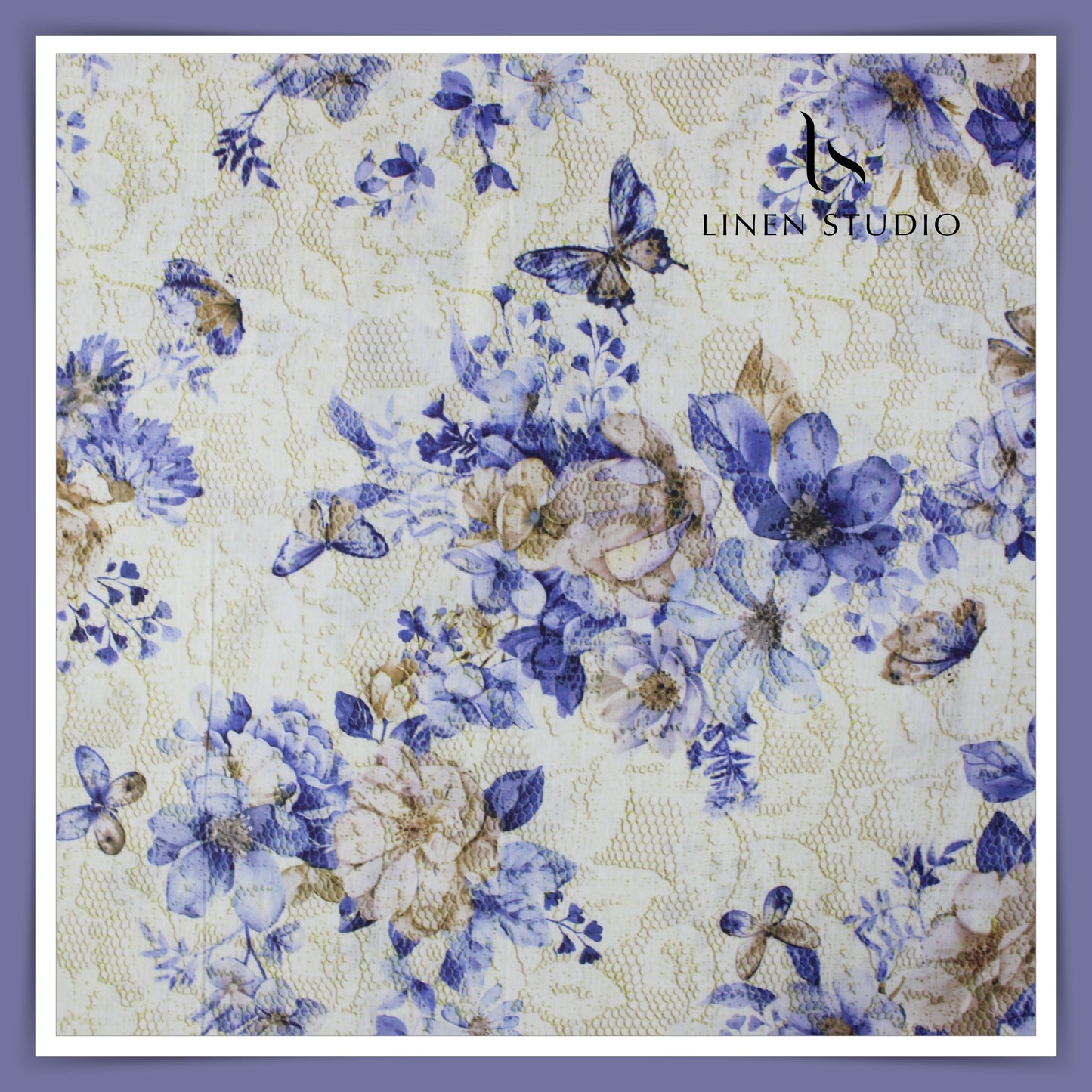 Pure Linen with Silk - Digital Print Floral