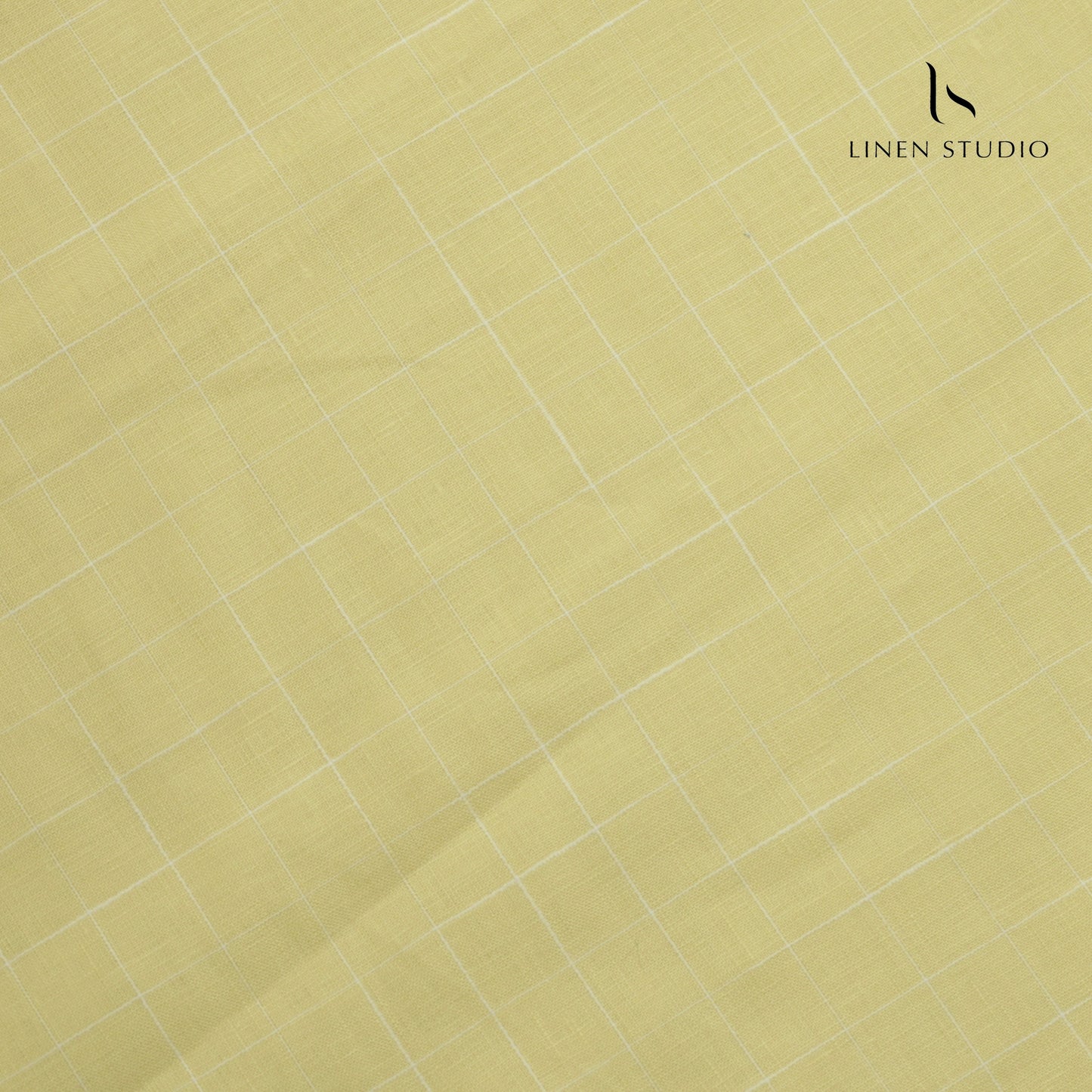 True Linen 60 Lea European Linen Shirting - Yellow Checks