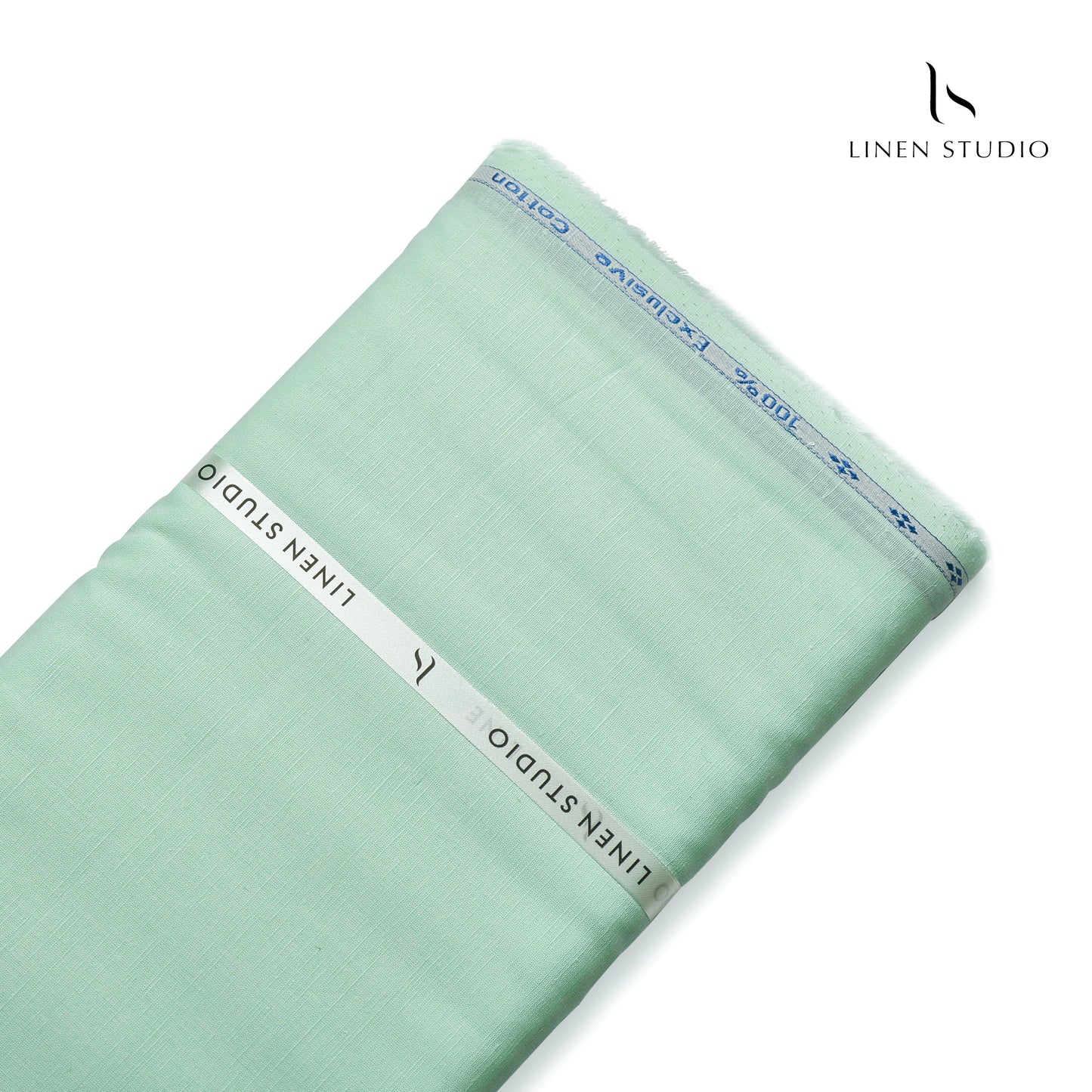 Cotton 60% blended with Linen 40% - Light Aqua