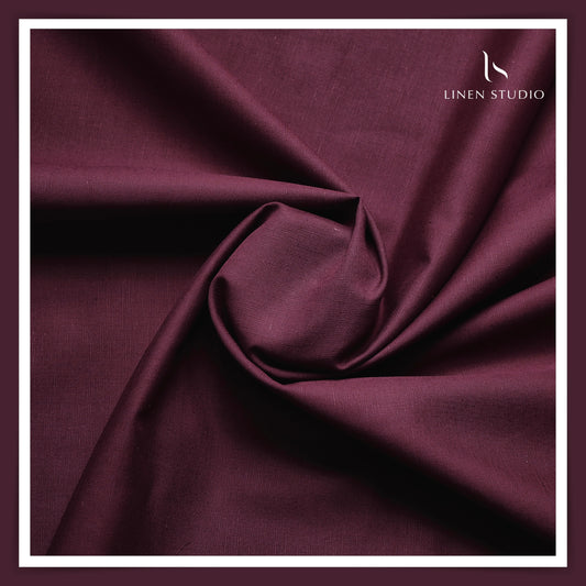 Cotton 60% blended with Linen 40% - Dark Maroon