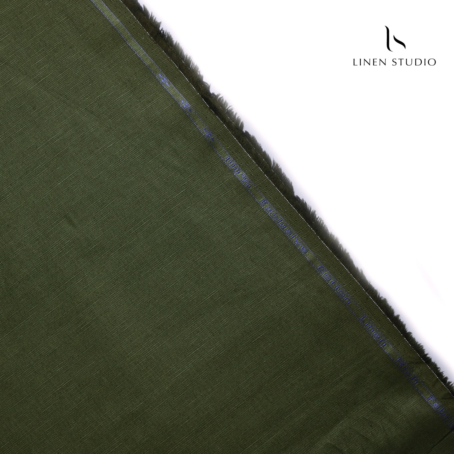 Cotton 60% blended with Linen 40% - Dark Green