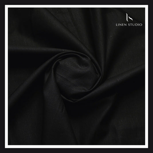 Cotton 60% blended with Linen 40% - Jet Black