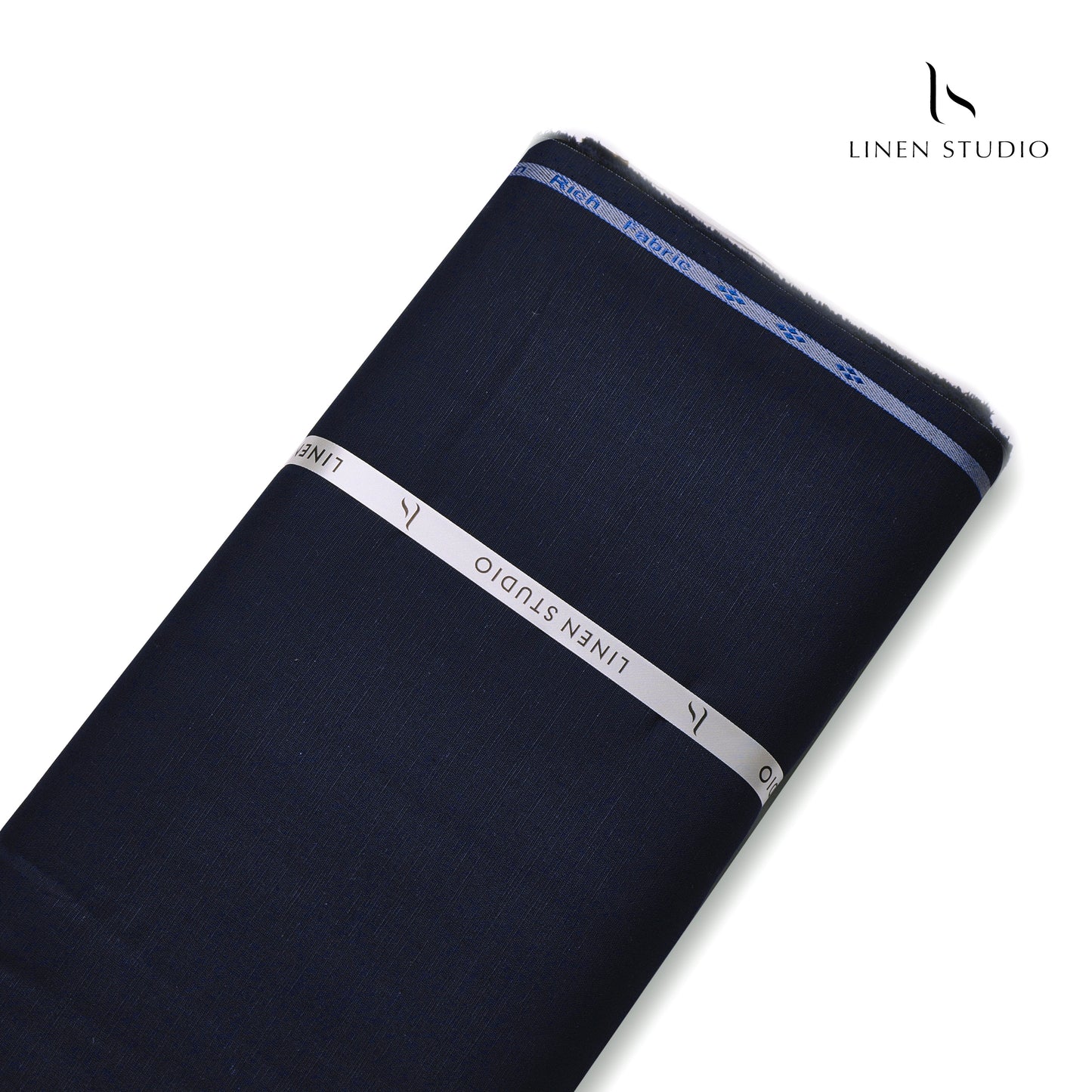 Cotton 60% blended with Linen 40% - Navy Blue