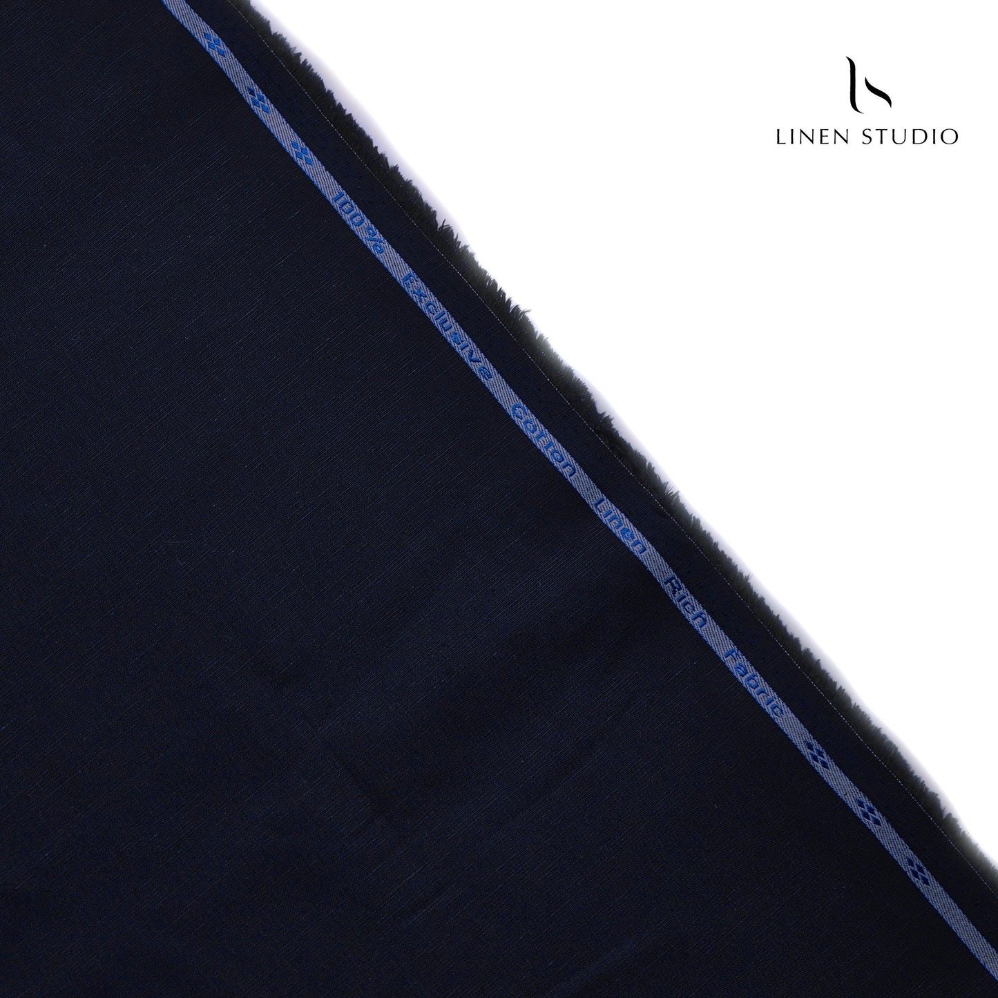 Cotton 60% blended with Linen 40% - Navy Blue