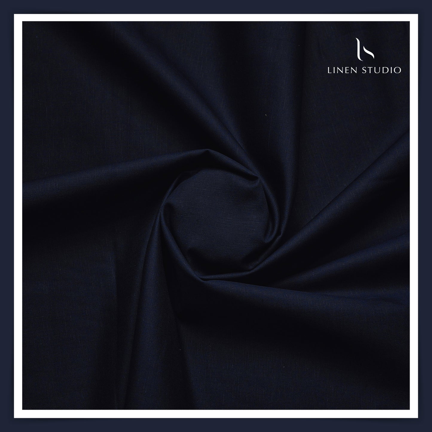 Cotton 60% blended with Linen 40% - Navy Blue