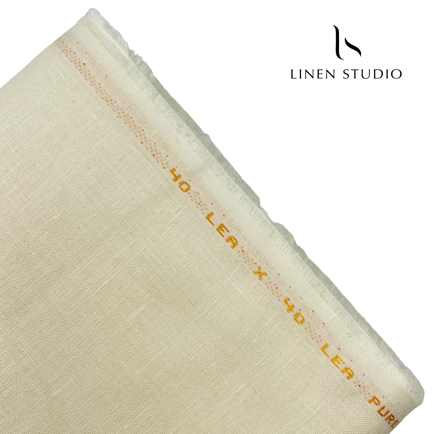 40 Lea Cream Pure Linen Shirting