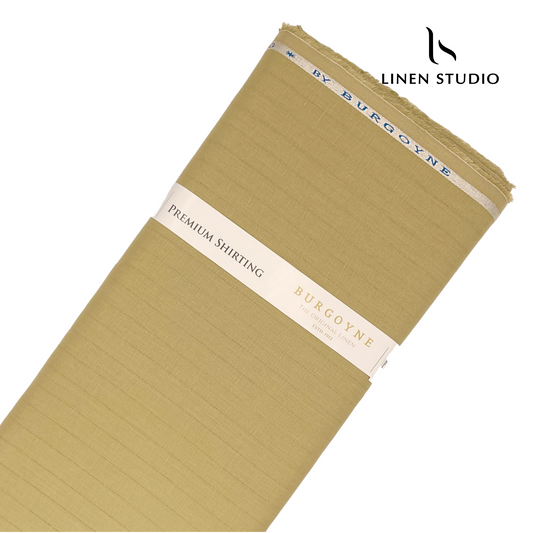 Flaxen Yellow Self Stripe - Pure Linen 70 Lea - Linen Studio