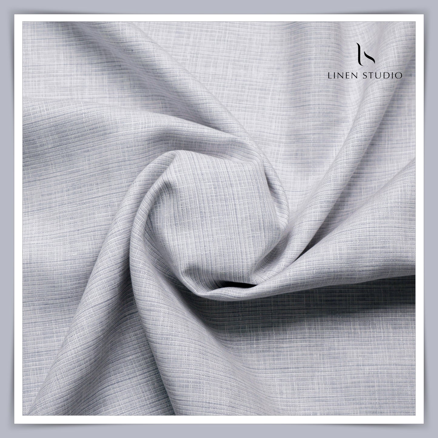 True Linen 60 Lea European Linen Shirting - Subtle Grey Lines