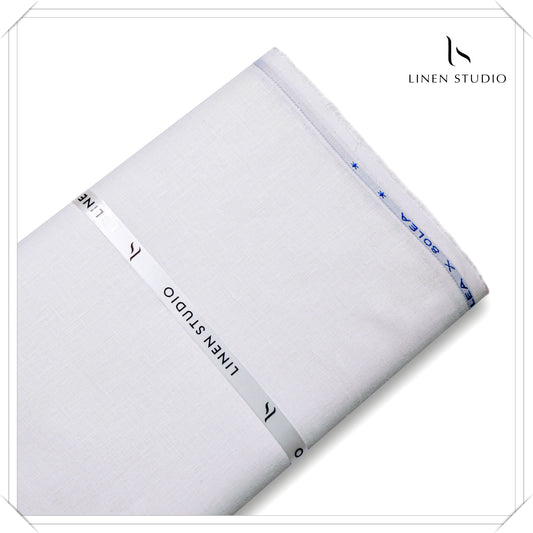 80 Lea White Shirting by Linen Studio (100% Pure European Linen)