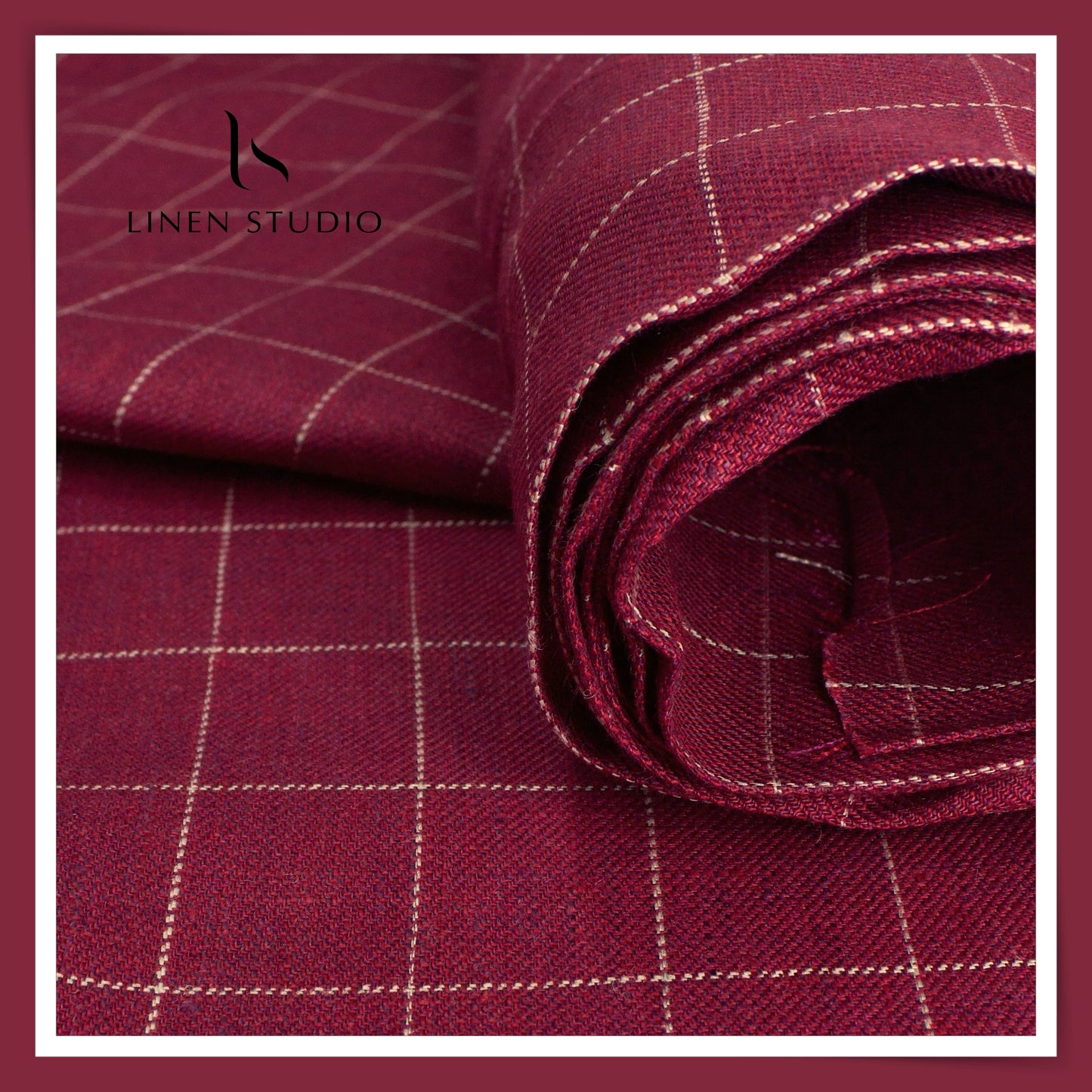 Pure Linen Checks Suiting - 01