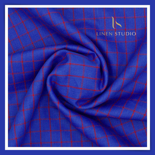 Pure Linen Checks Suiting - 03