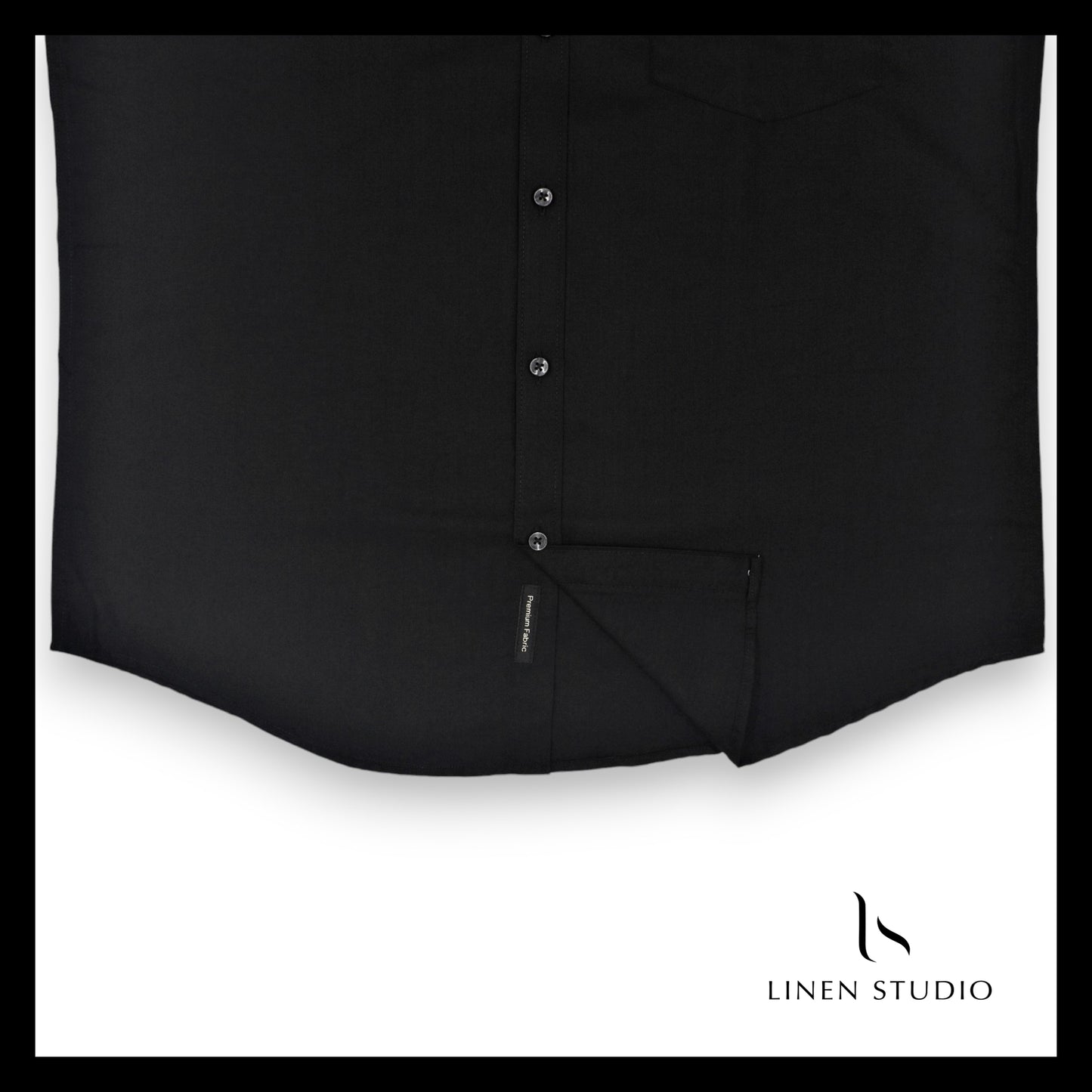 Pure Cotton 60's Count Plain Shirt - Jet Black - Linen Studio