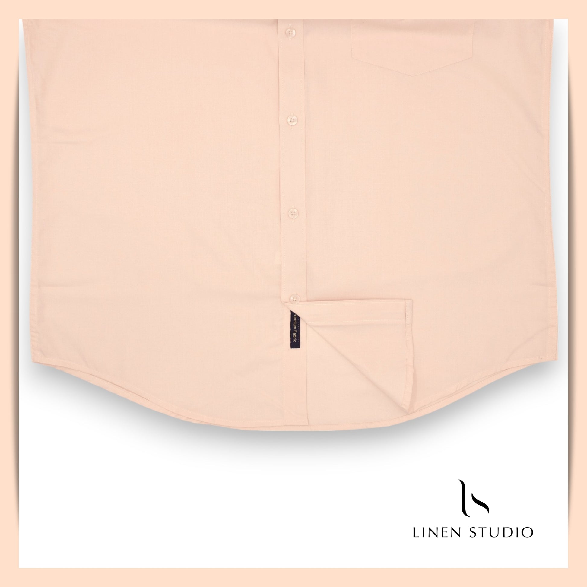 Pure Cotton 40's Count Plain Shirt - Pastel Orange - Linen Studio