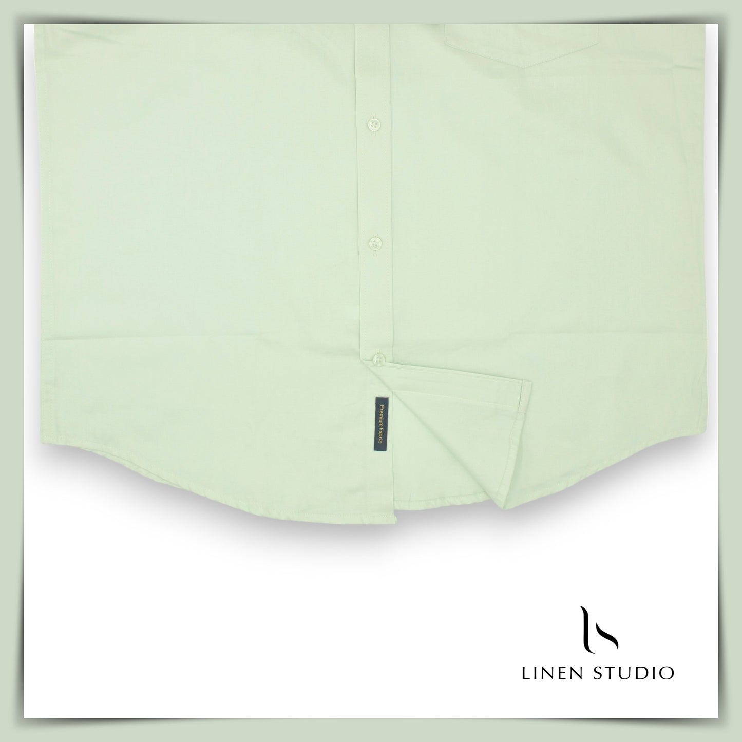 Pure Cotton 60's Count Plain Shirt - Sea Green - Linen Studio