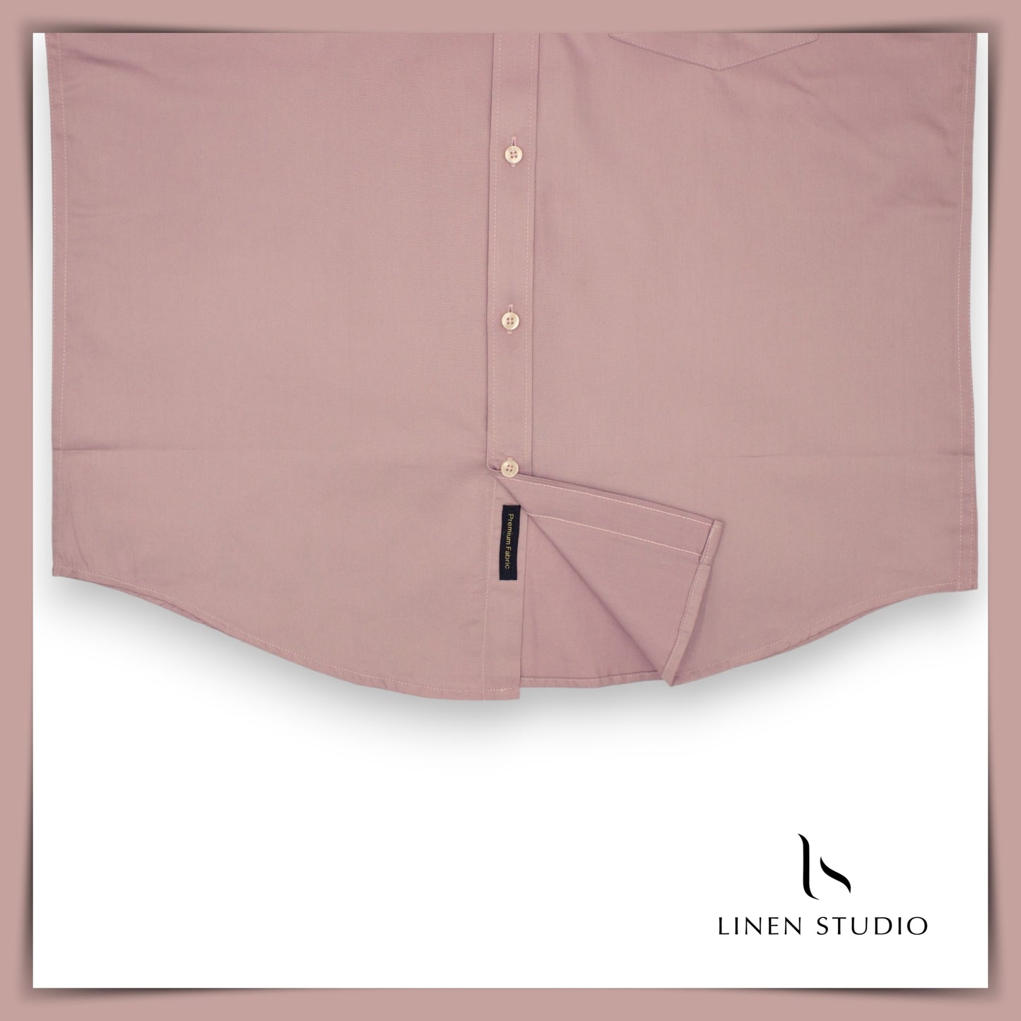 Pure Cotton 60's Count Plain Shirt - Crepe Pink - Linen Studio