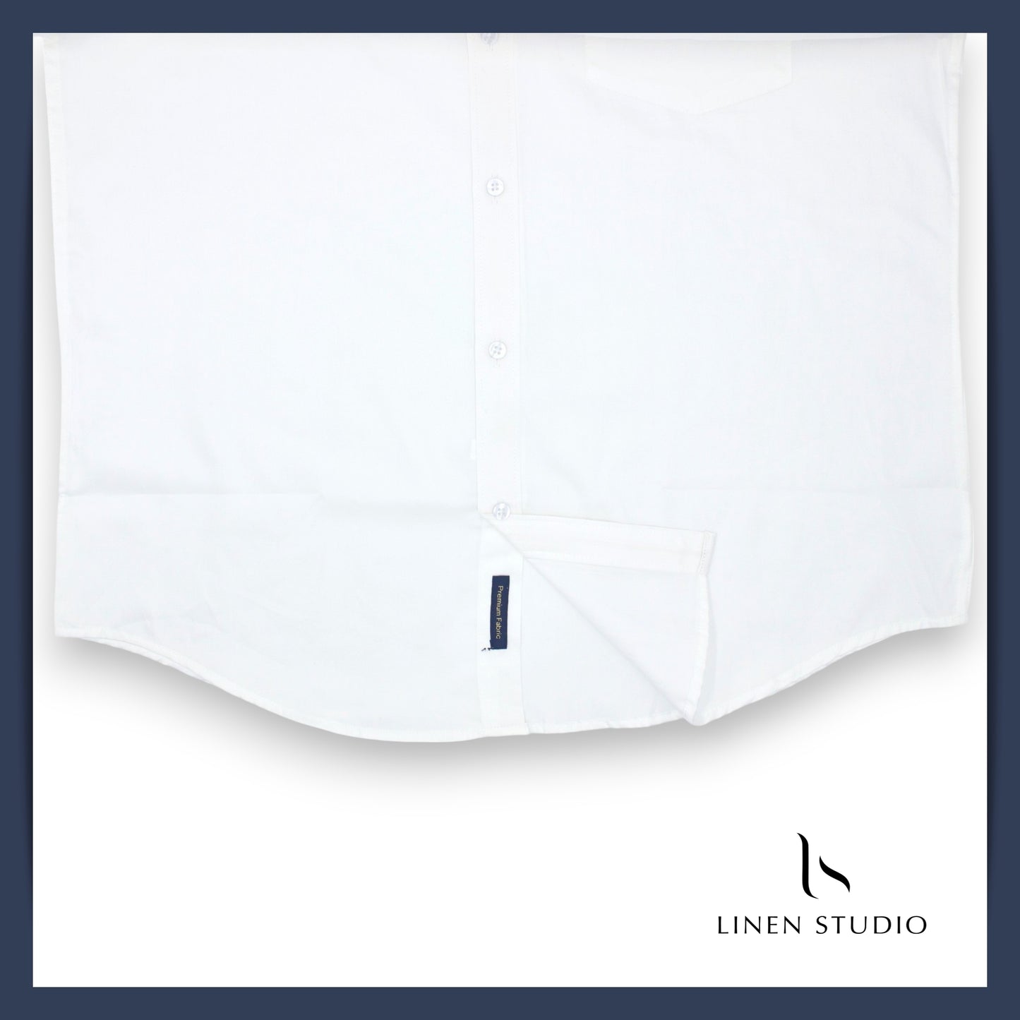 Pure Cotton 100's Count Plain Shirt -  Pure White - Linen Studio