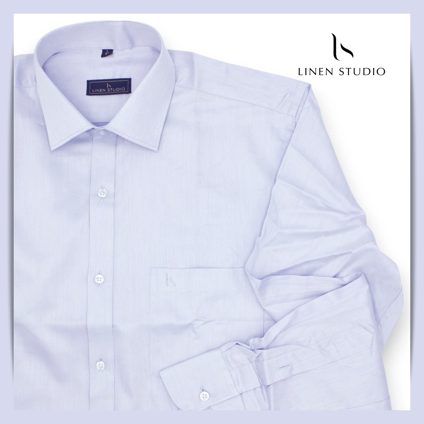 Pure Cotton 100's Count Plain Shirt -  Lavender