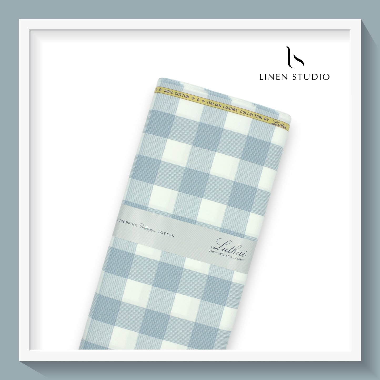 Luthai Cartier Fancy Checks with Texture - Supima Cotton (zoom in)