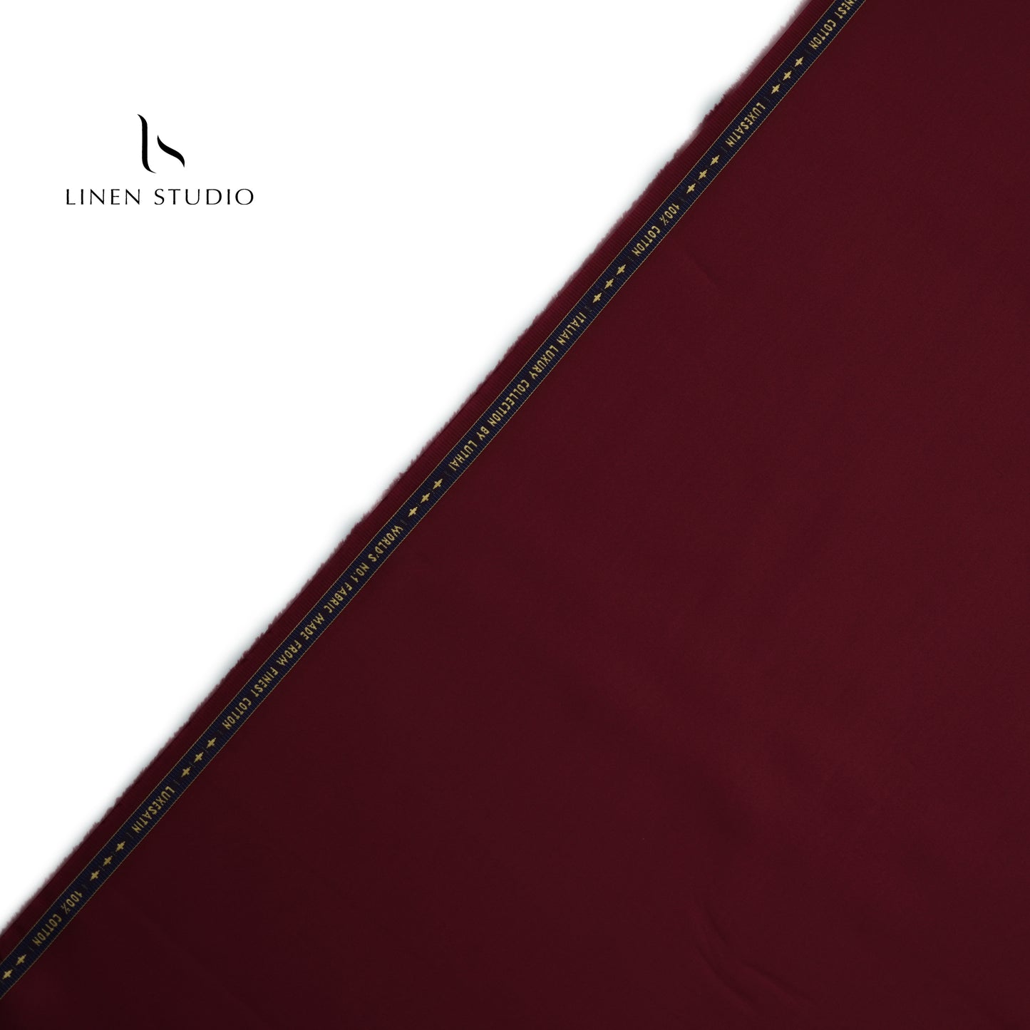 Luthai 100% Cotton Luxesatin Shirting  - Dark Maroon - Linen Studio