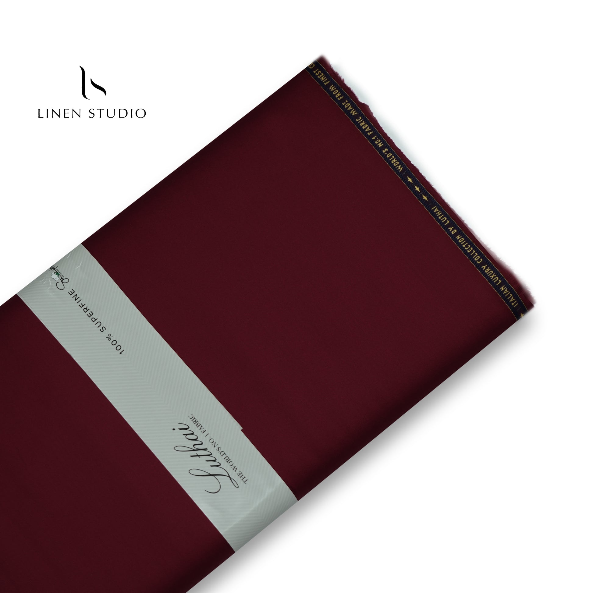 Luthai 100% Cotton Luxesatin Shirting  - Dark Maroon - Linen Studio