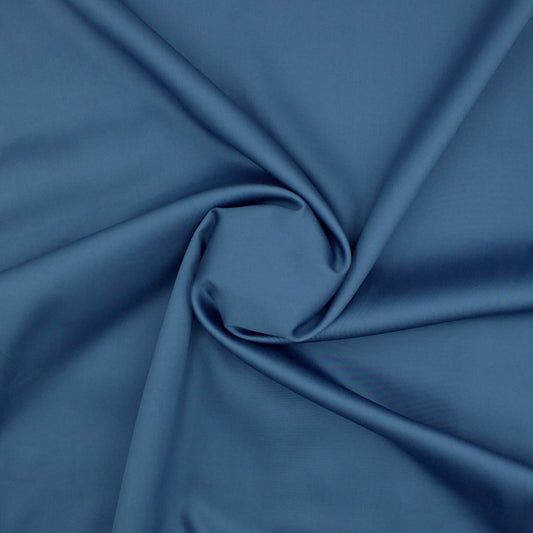 Luthai Luxesatin  100% Cotton Satin Shirting  - Metallic Blue