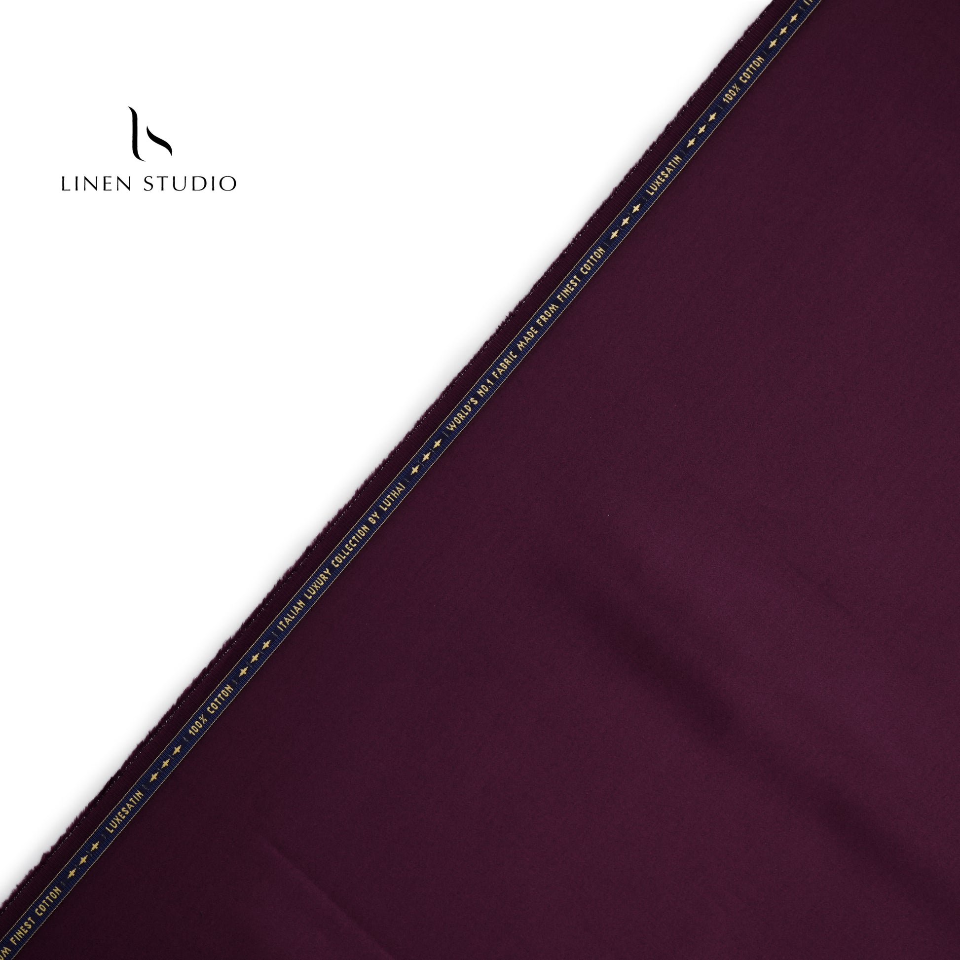 Luthai 100% Cotton Luxesatin Shirting  - Sangria - Linen Studio