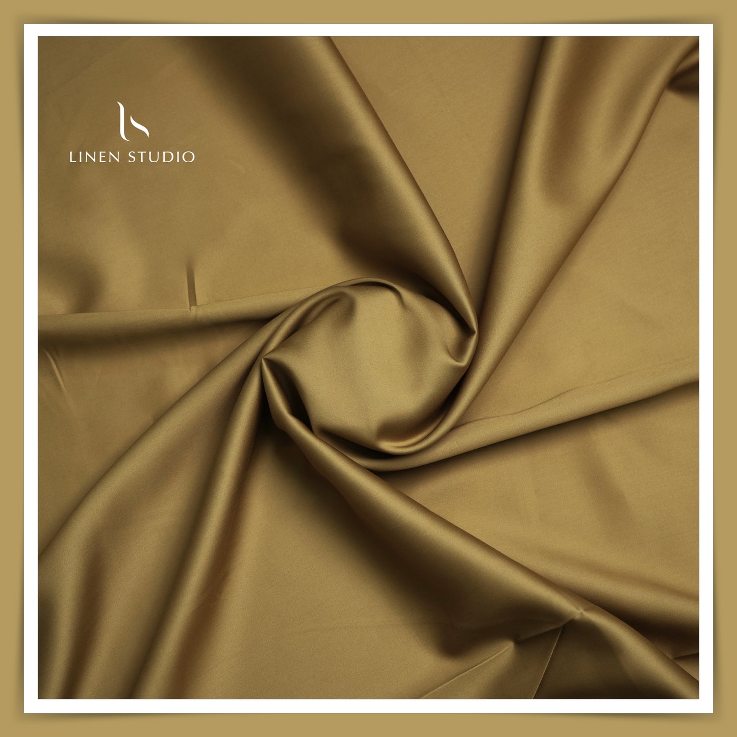 Luthai 100% Cotton Luxesatin Shirting  - Mettalic Gold - Linen Studio