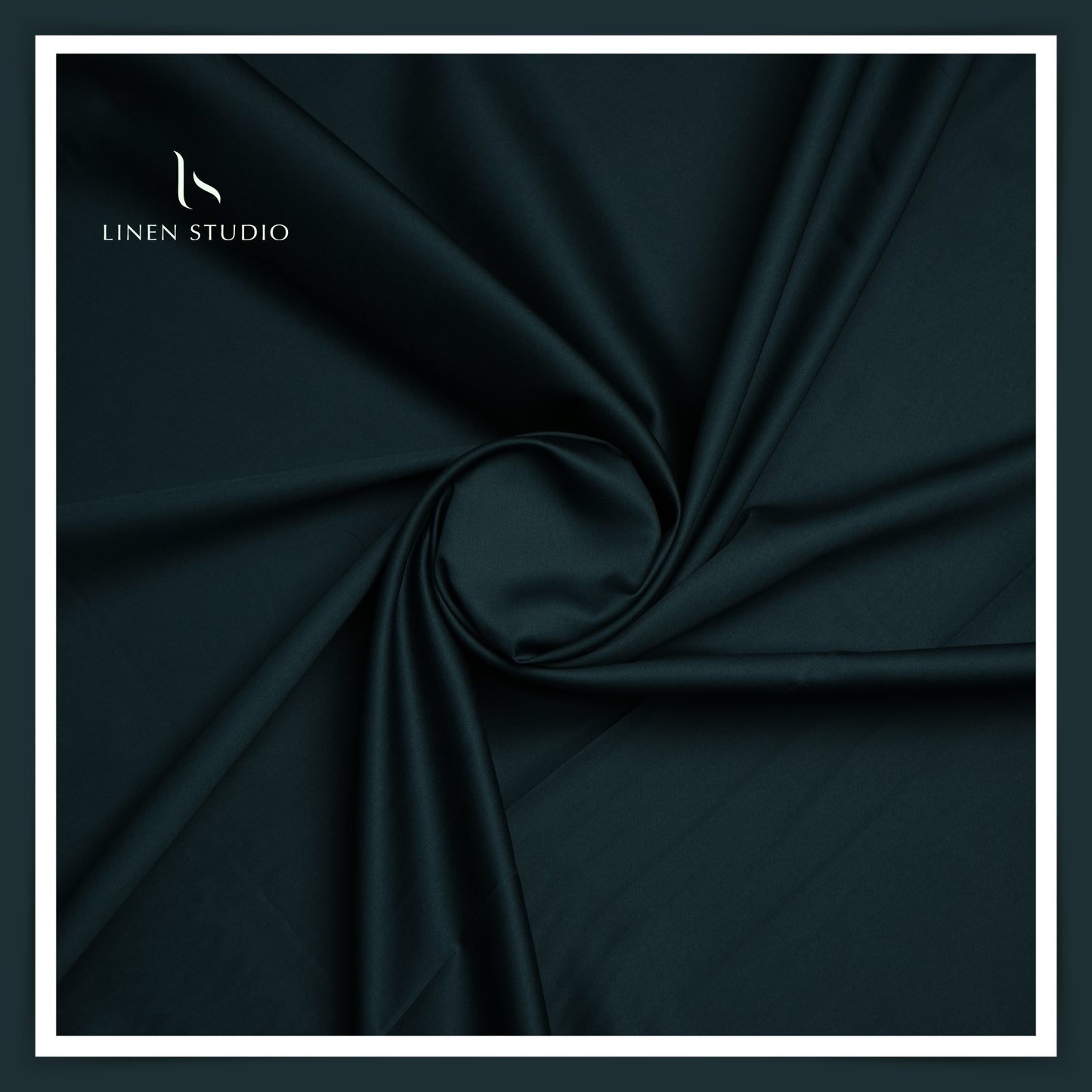 Luthai 100% Cotton Luxesatin Shirting  - Dark Emerald - Linen Studio