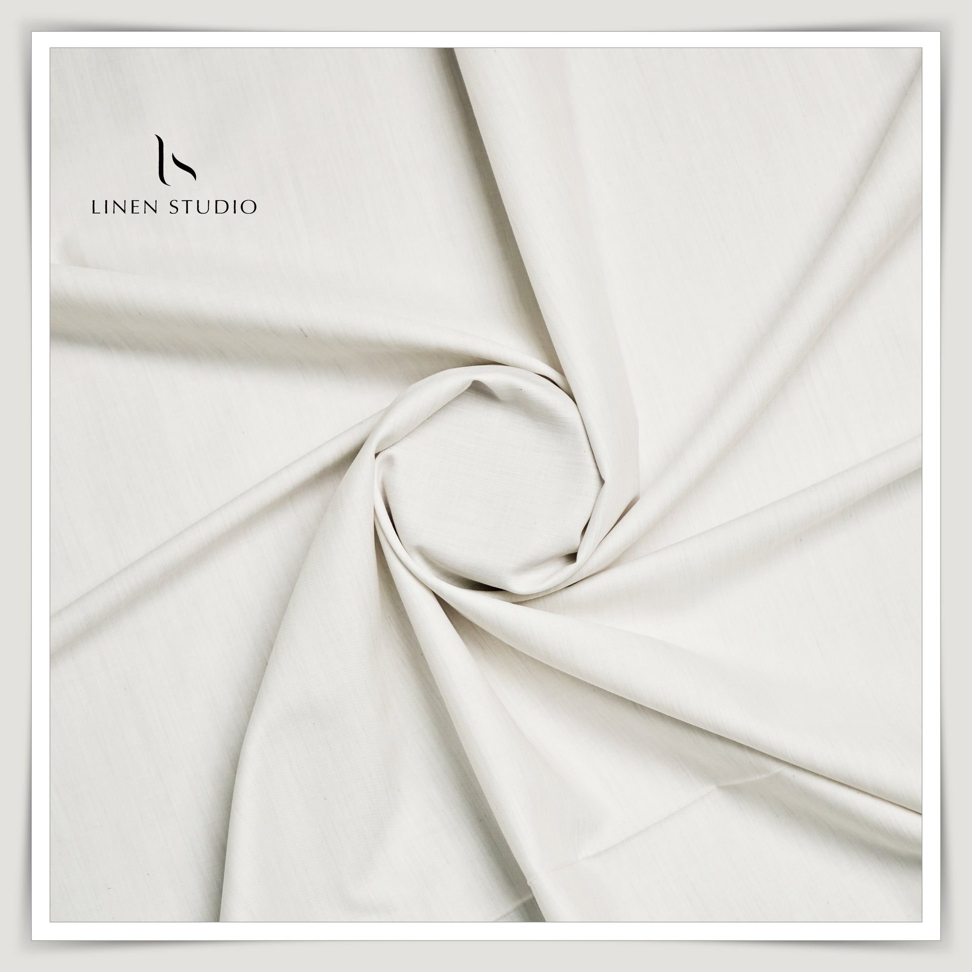 Luthai Supima Cotton Shirting - Khadi Cream/ Grey - Linen Studio