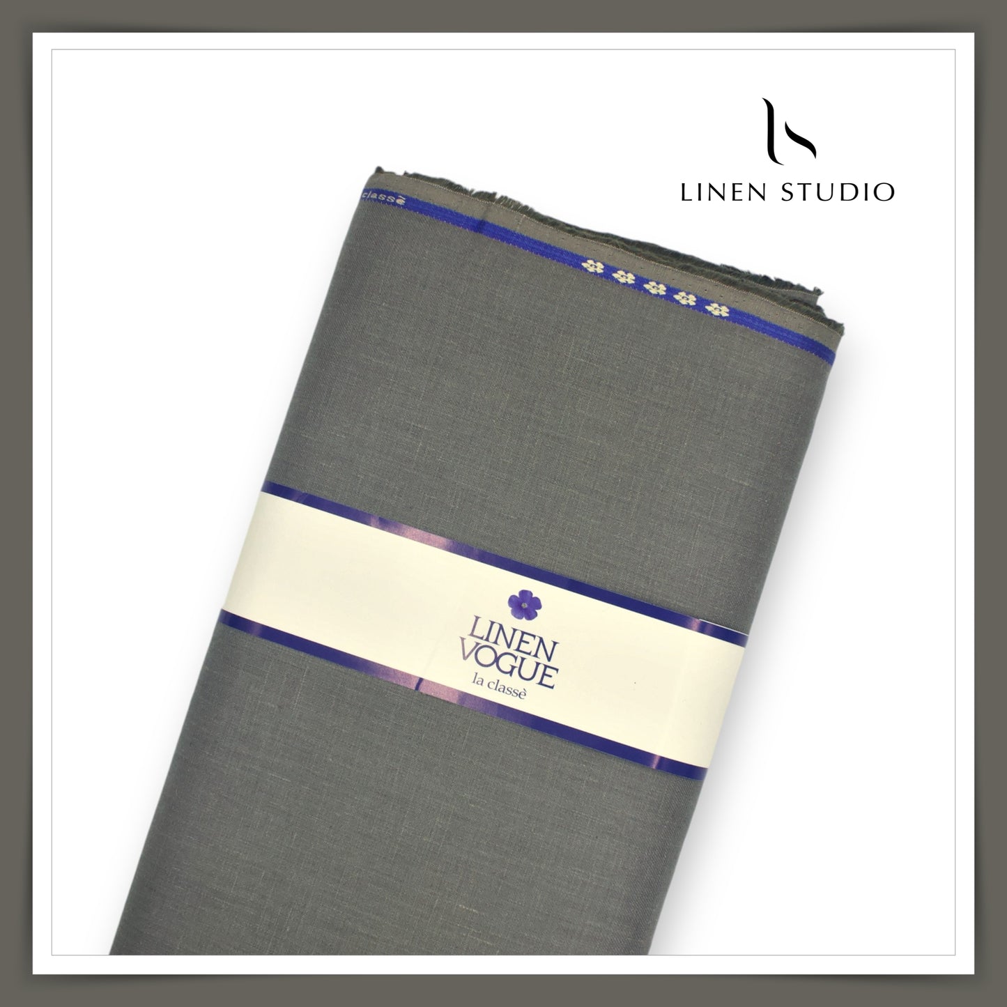 Premium Linen Suiting - Linen Vogue (Greenish Grey)