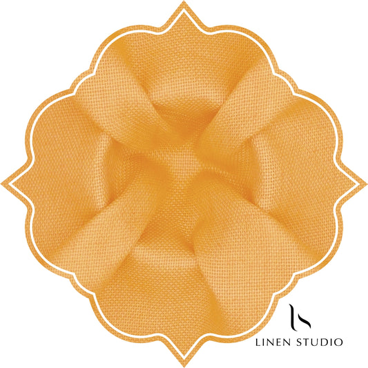 Netted Poly-Viscose Fabric - Orange