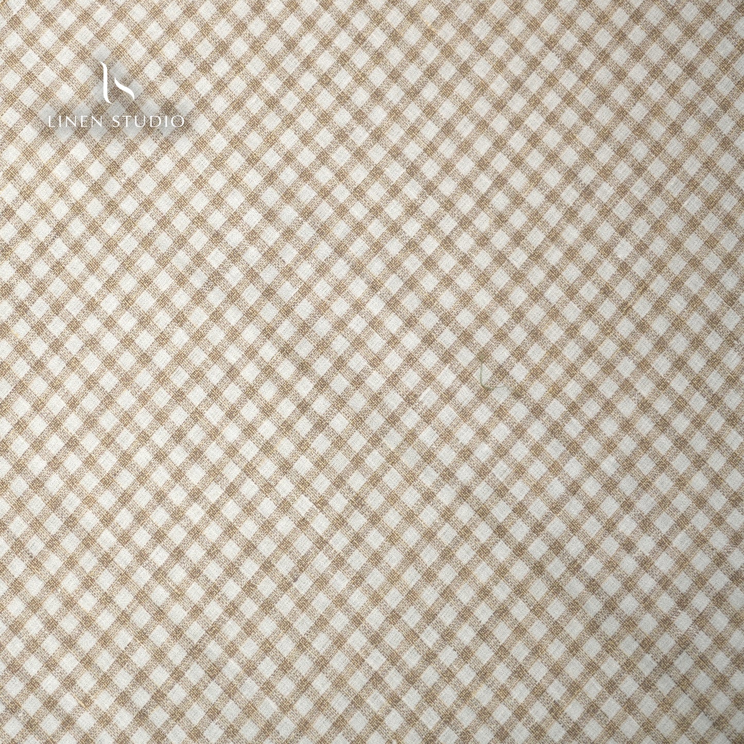 Premium Twill Shirting 60 Lea - White and Brown Checks (zoom in)