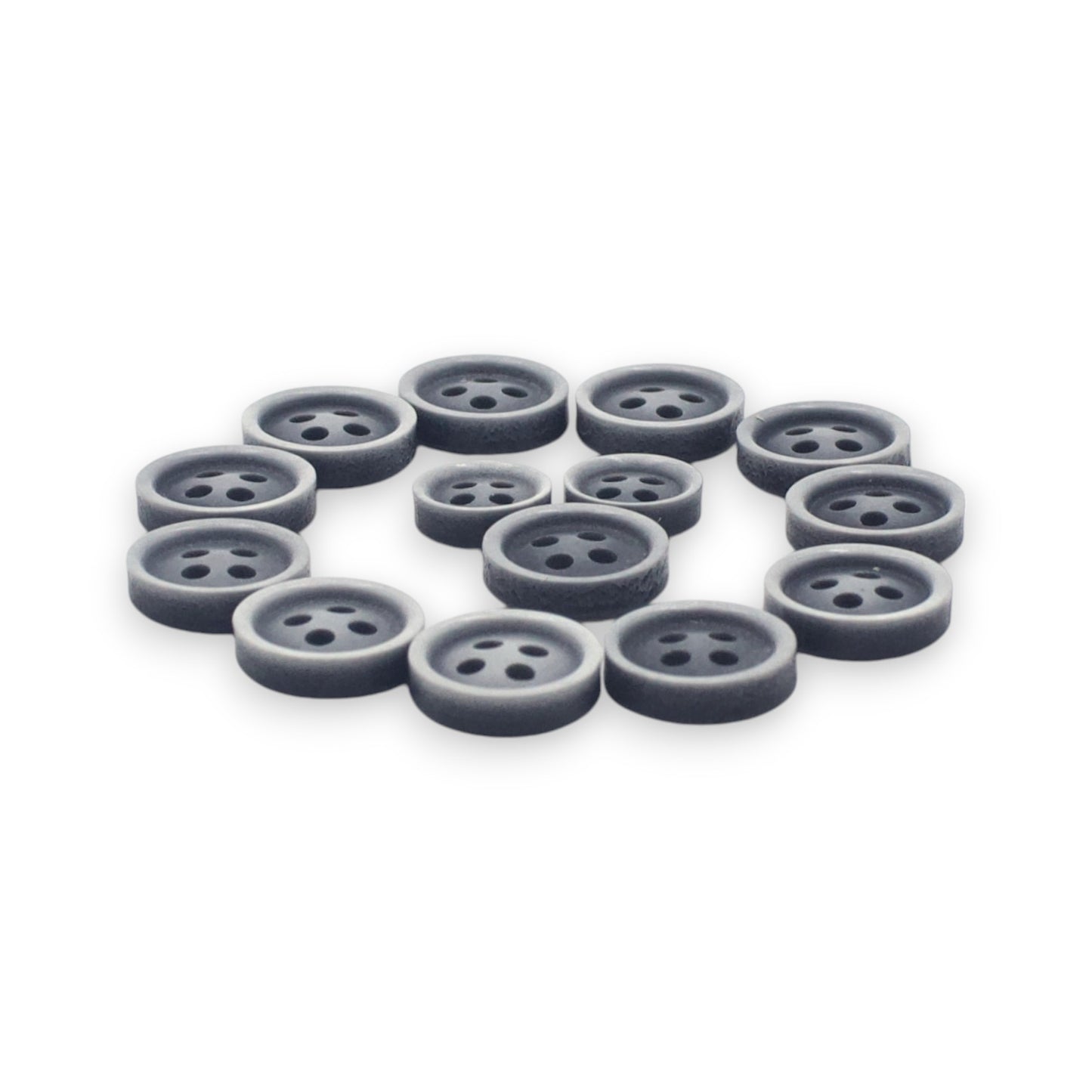 Round Rim 4 Hole Dark Grey / White  Fancy Dual Tone Shirt Buttons (Big & Small)