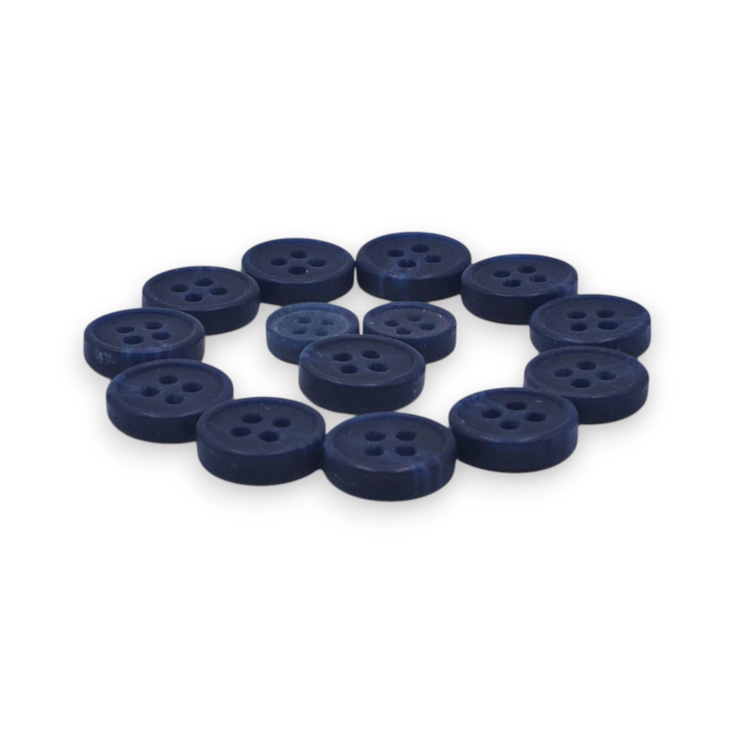 Round Rim 4 Hole Blue Colour Fancy Dual Tone Shirt Buttons (Big & Small)