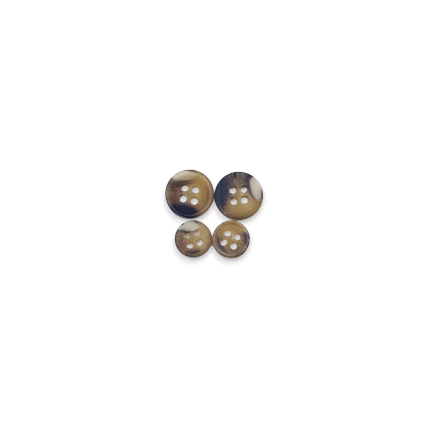 Round Rim 4 Hole Fancy Brown Multi Tone Shirt Buttons (Big & Small)